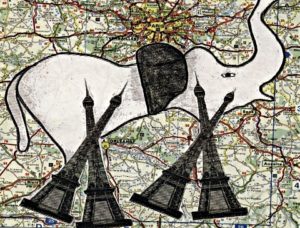 carte postale "Eléphantesque Paris" © Michèle Ruffin