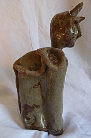 chatbicolore céramique