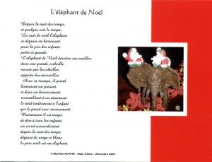 cartepostale "l'éléphant de Noël" - © Michèle Ruffin