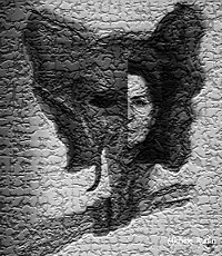 masque cuir - montage photo