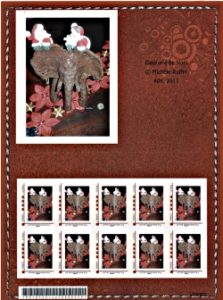 Timbre TPP Cuir elephant de noel valeur France 20 G Timbre TPP Cuir elephant de noel valeur France 20 G