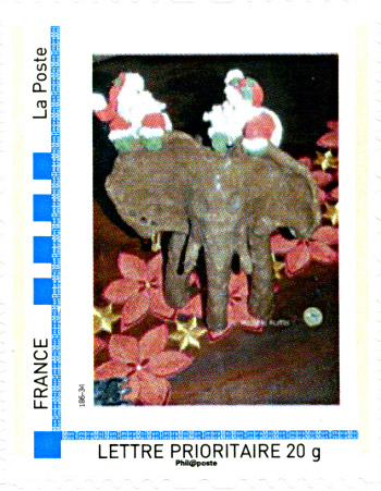 timbre "elephant de noel" 2009 - © Michèle Ruffin