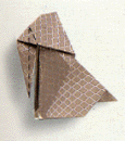 13 origami - Rabattre suivant les pointillés et presser  fortement