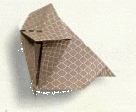15 origami - suivant le pointillé redresser la trompe vers le haut.