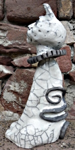 "Charaku02" profil - sculpture raku © Michèle Ruffin