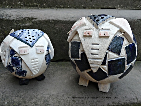 "Geometrie parallele elephantesque" © Michèle Ruffin