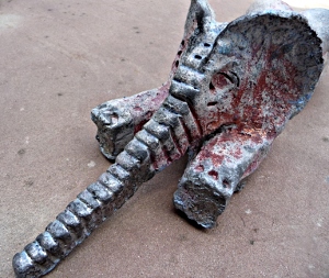 "Joséphine" sculpture éléphant raku © Michèle Ruffin