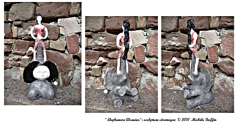 "Elephemme alsacien" sculpture céramique © Michèle Ruffin "Elephemme alsacien" sculpture céramique © Michèle Ruffin