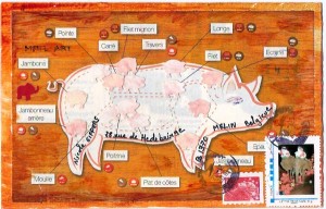 mail art theme cochon