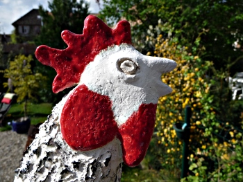 Coq - sculpture céramique © 2011 Michèle Ruffin
