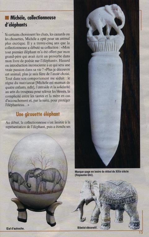 Michèle, collectionneuse d'éléphants - le Chineur - mai 2011 Michèle, collectionneuse d'éléphants - le Chineur - mai 2011