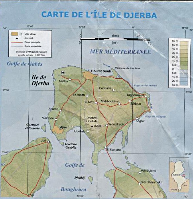 Djerba Plan de l'ïle