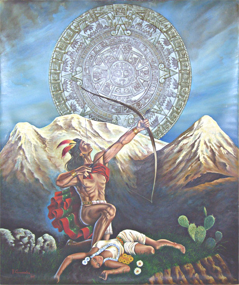 Popocatépetl_ e_Iztaccíhuatl_aztec_Calendar