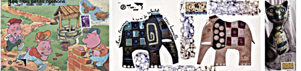 reponses art postal theme cochon, elephant, chat